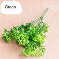 7 Branches green artificial berry flowers bouquet artificial fruit plants mini leaf outdoor living room wedding decoration - KiwisLove