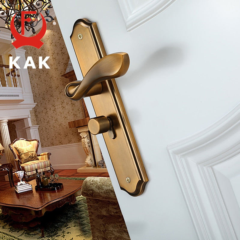 KAK Fashion Mute Room Door Lock Zinc Alloy Interior Door Lock Handles European style Anti-theft Gate Lock Furniture Hardware - KiwisLove