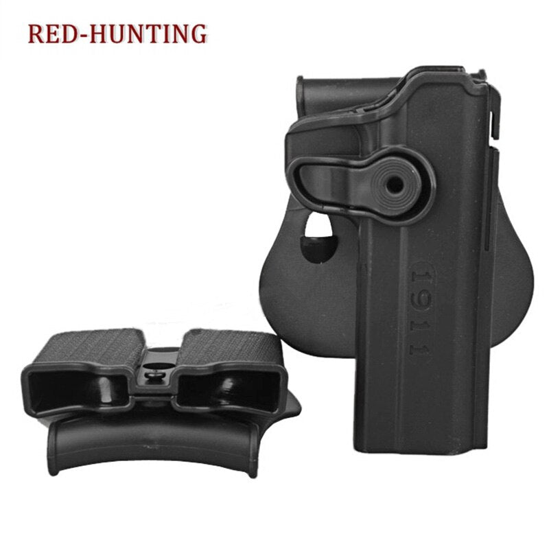 Tactical Gun Pistol Holsters with Magazine Clip Pouch Hunting IMI Holster Colt 1911 Right Hand Belt Loop Paddle Holster for 1911 - KiwisLove
