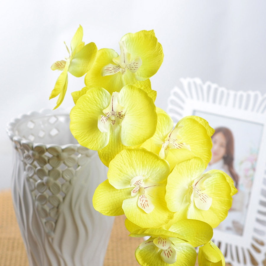 Artificial Silk White Orchid Flowers High Quality Butterfly Moth Phalaenopsis Fake Flower for Wedding Home Festival Decoration - KiwisLove