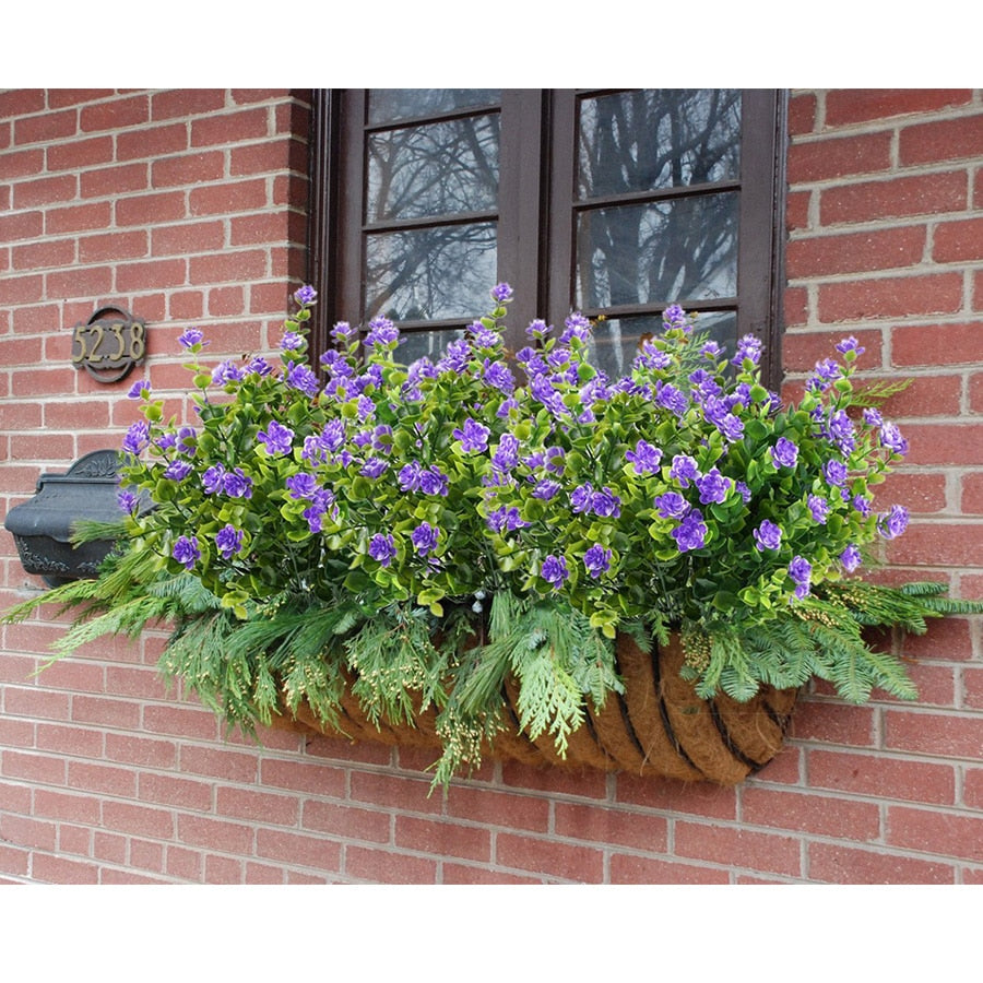Artificial Flowers Outdoor Plant Shrubs Boxwood Plastic Leaves Fake Bushes Greenery Window Home Yard Garden Wedding Decor A10240 - KiwisLove