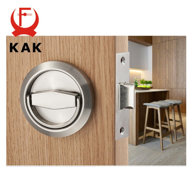 KAK Hidden Door Locks Stainless Steel Handle Kitchen Bedroom Invisible Pulls Mechanical Outdoor Lock For Fire Proof Hardware - KiwisLove