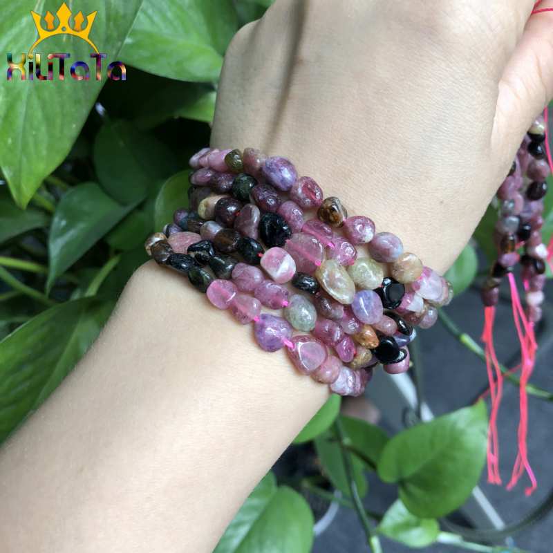 4-8mm Irregular Natural Tourmaline Beads Colorful Loose Spacer Beads For DIY Jewelry Making Bracelet Necklace Charm 15&#39;&#39; Strands