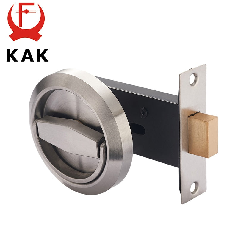 KAK Hidden Door Locks Stainless Steel Handle Recessed Invisible Keyless Mechanical Outdoor Lock For Fire Proof Home Hardware - KiwisLove