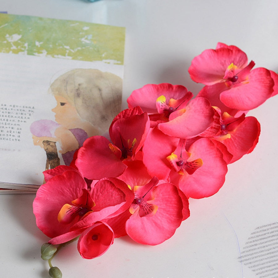 Artificial Silk White Orchid Flowers High Quality Butterfly Moth Phalaenopsis Fake Flower for Wedding Home Festival Decoration - KiwisLove