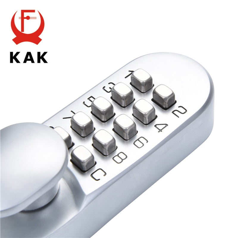 KAK Zinc Alloy Keyless Door Lock Mechanical Combination Lock Safety Code Lock for Doors Handle Door Hardware Lock Furniture - KiwisLove