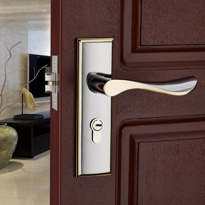 KAK Modern Mute Room Door Lock Handle Fashion Interior Door Knobs Single Bolt Door Lock Anti-theft Gate Lock Furniture Hardware - KiwisLove