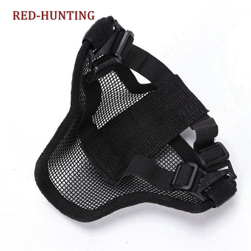 New Tactical Airsoft Mask Half Face Metal Steel Net Mesh Hunting Military CS Halloween Party Cosplay Mask Paintball Accessories - KiwisLove