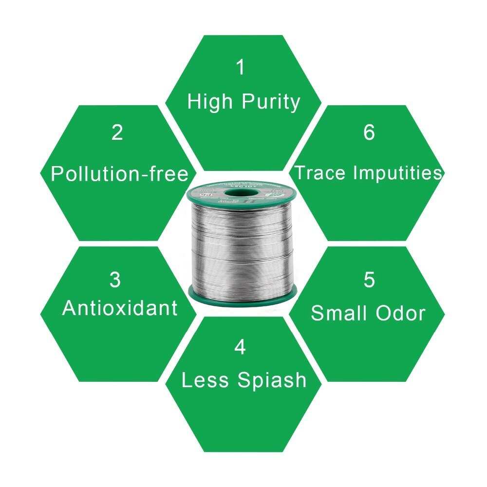 500g 1.1LB Solder Wire Sn99.3 Cu0.7 Rosin Core for Electrical Solder RoHs - KiwisLove