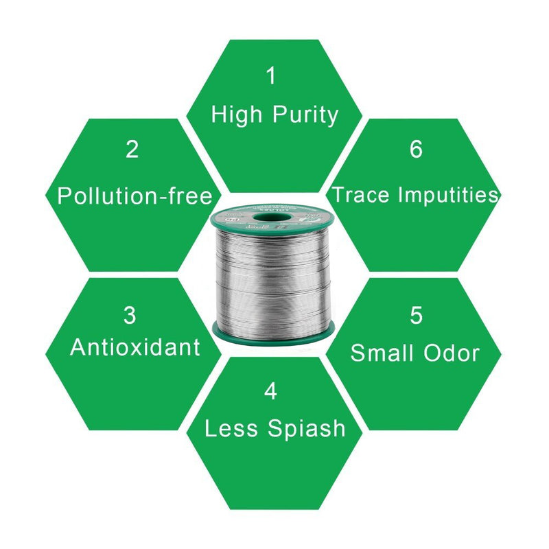 500g 1.1LB Solder Wire Sn99.3 Cu0.7 Rosin Core for Electrical Solder RoHs - KiwisLove