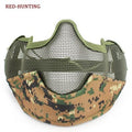 Outdoor Sports Steel Mesh Half Face Protective Mask Hunting Metal Wire Half Face CS - KiwisLove