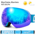 COPOZZ Anti-Fog Ski Goggles Spherical Frameless Ski Snowboard Snow Goggles 100% UV400 Protection Anti-Slip Strap for Men Women - KiwisLove