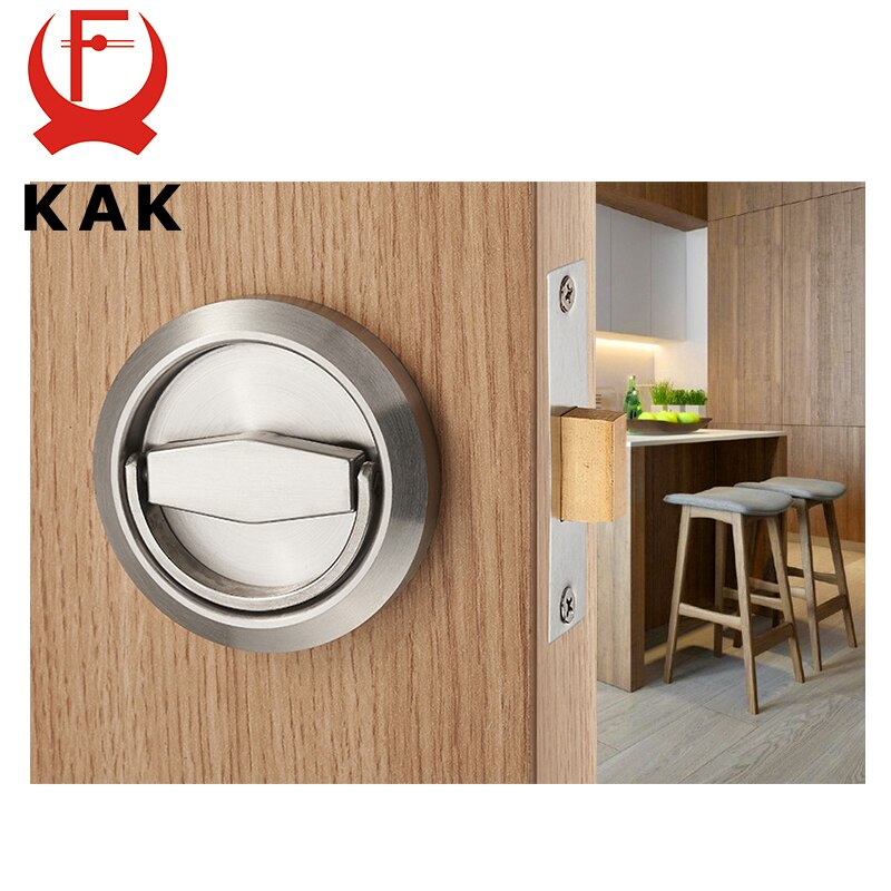 KAK Hidden Door Locks Stainless Steel Handle Recessed Invisible Keyless Mechanical Outdoor Lock For Fire Proof Home Hardware - KiwisLove