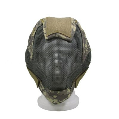 Hot Tactical Airsoft Full Face Mask Safety Metal Mesh War Game Steel Net Mesh Paintball Protection Gear Outdoor - KiwisLove