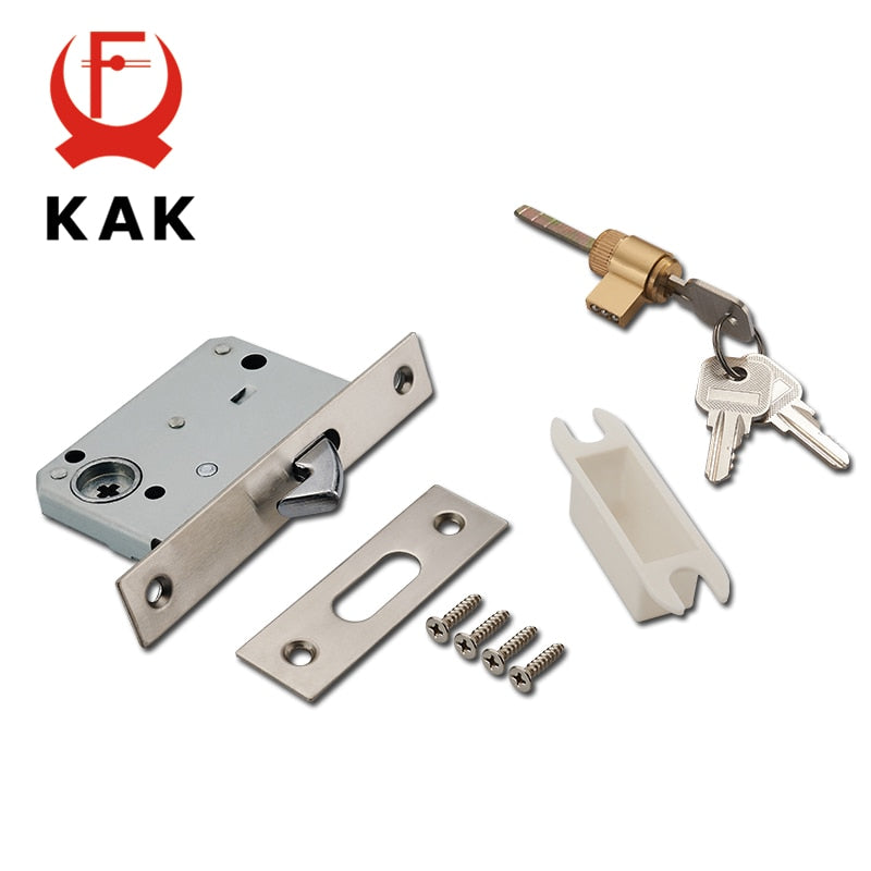 KAK Mute Mortice Sliding Door Lock Hidde Handle Interior Door Pull Lock Modern Anti-theft Room Wood Door Lock Furniture Hardware - KiwisLove