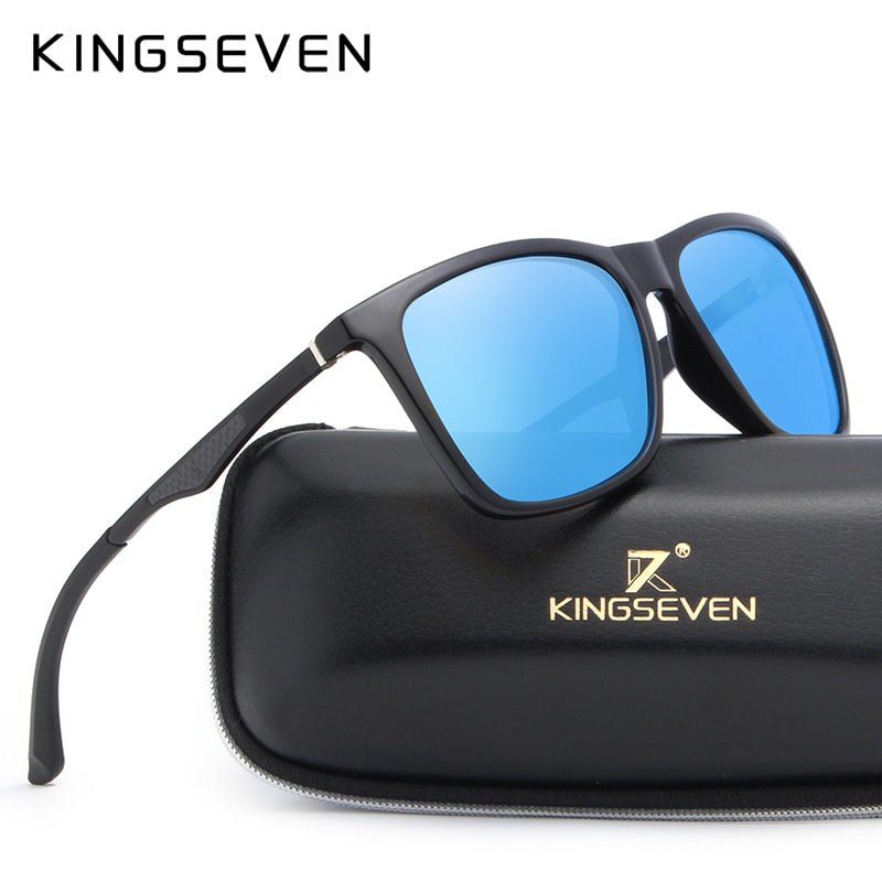 KINGSEVEN DESIGN Men Polarized Square Sunglasses Fashion Male Eyewear Aluminum Legs 100% UV Protection N7536 - KiwisLove