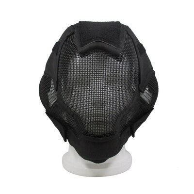 Hot Tactical Airsoft Full Face Mask Safety Metal Mesh War Game Steel Net Mesh Paintball Protection Gear Outdoor - KiwisLove