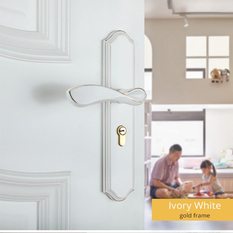 KAK Fashion Mute Room Door Lock Zinc Alloy Interior Door Lock Handles European style Anti-theft Gate Lock Furniture Hardware - KiwisLove