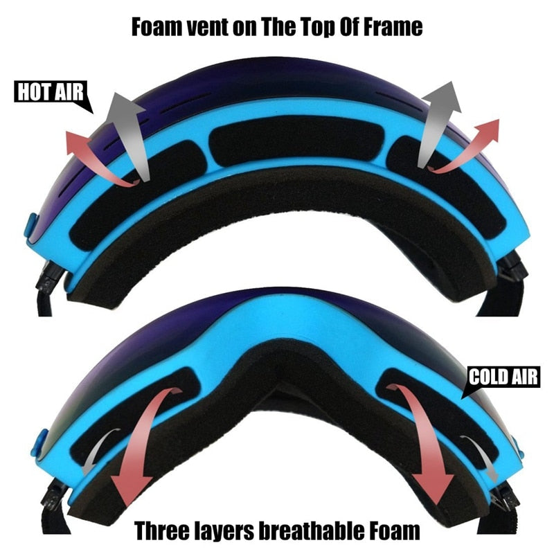 COPOZZ New Polarized Ski Goggles Double lens Snowboard UV400 Sneeuwbril Anti-fog Ski Glasses Skiing Adult Snow Goggles GOG-201P - KiwisLove