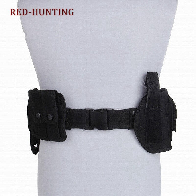 New Tactical Waist Belt Multifunctional Duty Belt Army Polices Guard Utility Kit Set Handcuffs Pouch Flashlight Case Gun Holster - KiwisLove