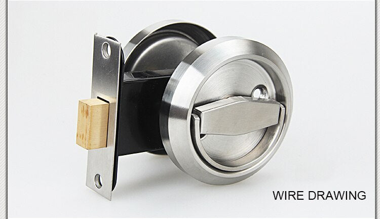 KAK Stainless Steel 304 Recessed Invisible Cup Handle Privacy Hidden Door Locks Cabinet Pulls Handle Fire Proof Disk Ring Lock - KiwisLove