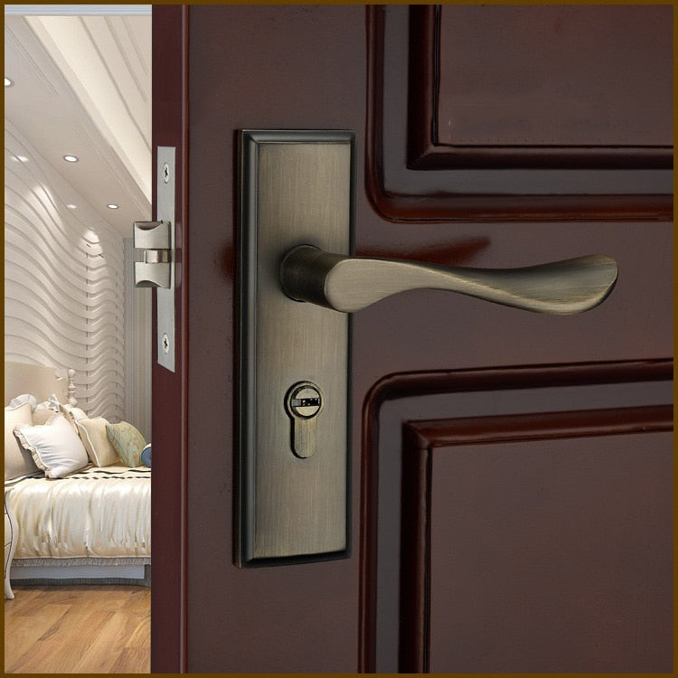 KAK Modern Mute Room Door Lock Handle Fashion Interior Door Knobs Single Bolt Door Lock Anti-theft Gate Lock Furniture Hardware - KiwisLove