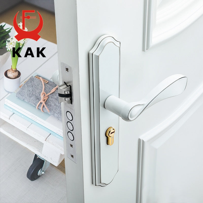 KAK Fashion Mute Room Door Lock Zinc Alloy Interior Door Lock Handles European style Anti-theft Gate Lock Furniture Hardware - KiwisLove