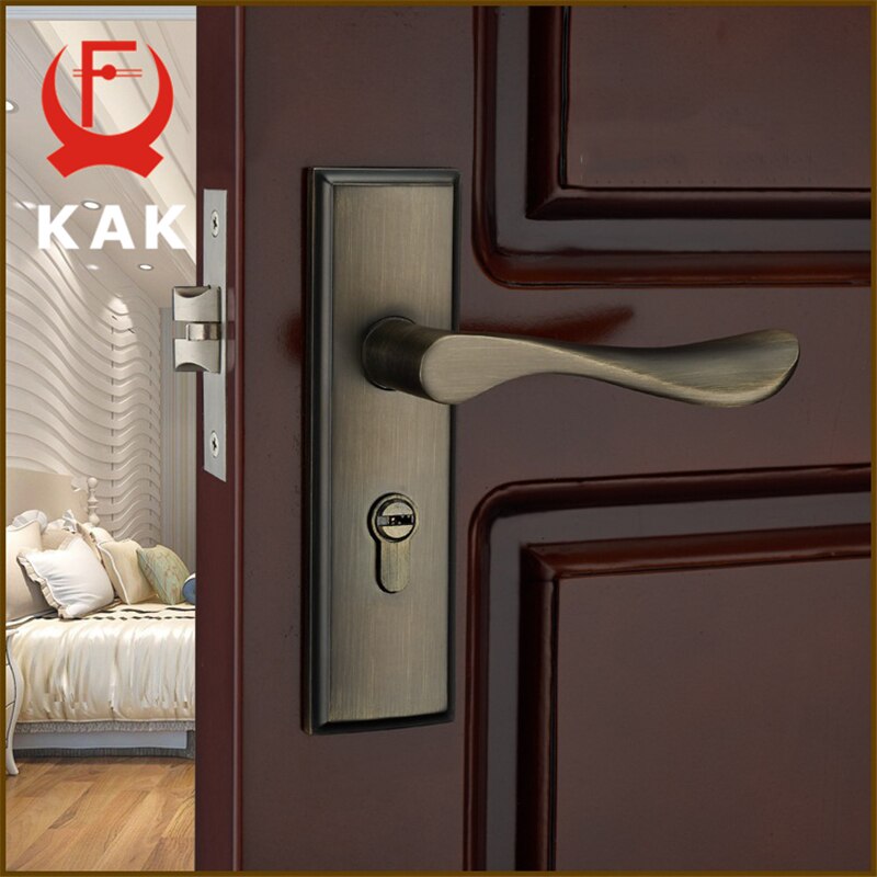 KAK Modern Mute Room Door Lock Handle Fashion Interior Door Knobs Single Bolt Door Lock Anti-theft Gate Lock Furniture Hardware - KiwisLove