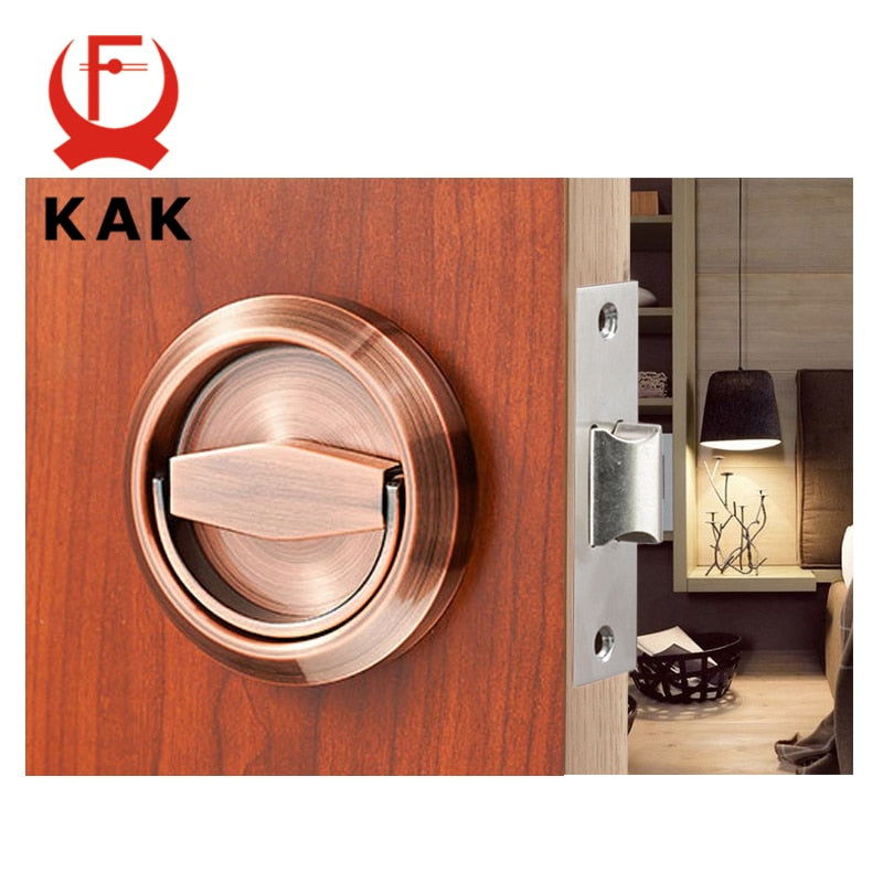 KAK Hidden Door Locks Stainless Steel Handle Kitchen Bedroom Invisible Pulls Mechanical Outdoor Lock For Fire Proof Hardware - KiwisLove