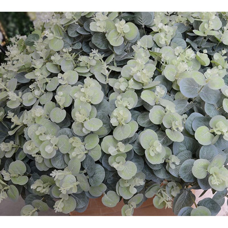 16 Heads Eucalyptus Leaves Silk Artificial Flowers Arrangment Tree Plant Bouquet Faux Foliage Wreath Home DIY Decoration A7230 - KiwisLove