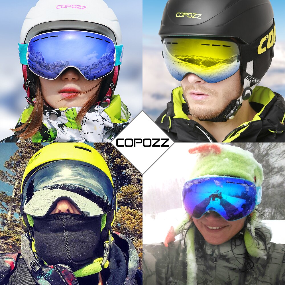 COPOZZ Brand Skiing Goggles Men Women Snowboard Goggles Glasses for Skiing UV400 Protection Snow Ski Glasses Anti-fog Ski Mask - KiwisLove