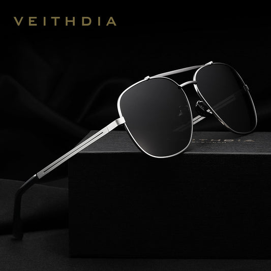 VEITHDIA Brand Stainless Steel Sunglasses Polarized UV400 Men's Square Vintage Sun Glasses Eyewear Accessories For Male 2493 - KiwisLove