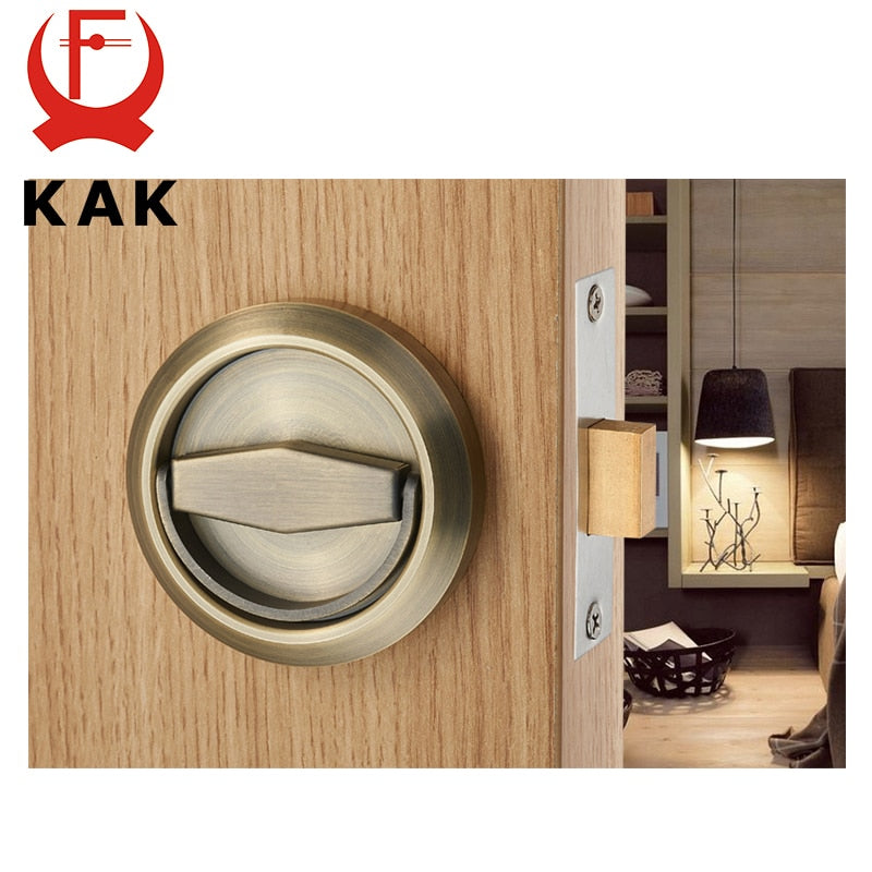 KAK Hidden Door Locks Stainless Steel Handle Recessed Invisible Keyless Mechanical Outdoor Lock For Fire Proof Home Hardware - KiwisLove