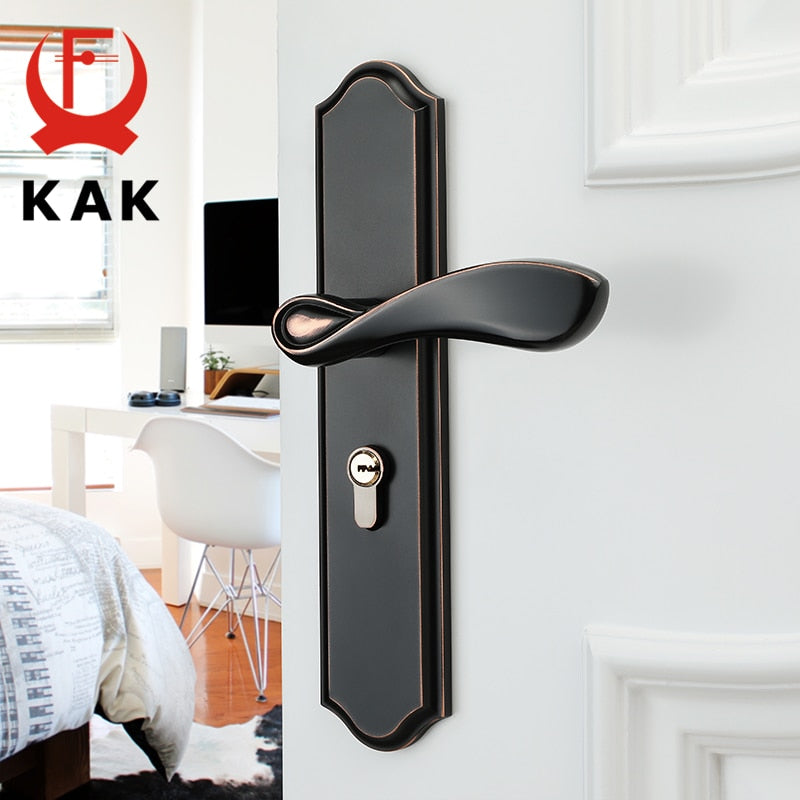 KAK Fashion Mute Room Door Lock Zinc Alloy Interior Door Lock Handles European style Anti-theft Gate Lock Furniture Hardware - KiwisLove
