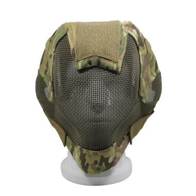 Hot Tactical Airsoft Full Face Mask Safety Metal Mesh War Game Steel Net Mesh Paintball Protection Gear Outdoor - KiwisLove