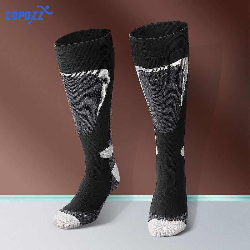 COPOZZ Ski Socks Thick Cotton Sports Snowboard Cycling Skiing Soccer Socks Men &amp; Women Moisture Absorption High Elastic Socks - KiwisLove