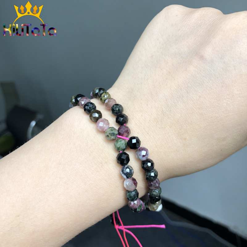 19cm Natural Stone Beads Faceted Colorful Tourmaline Loose Beads For Jewelry Making DIY Bracelet Necklace 7.5&#39;&#39;/Strands 6mm 8mm - KiwisLove
