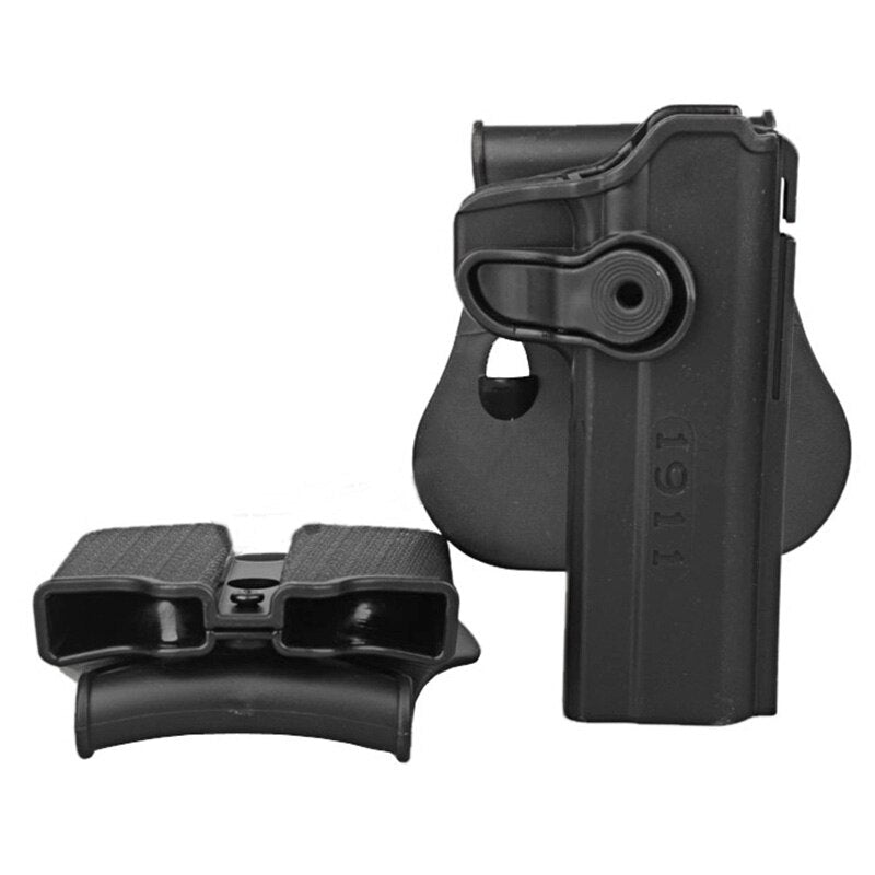Tactical Gun Pistol Holsters with Magazine Clip Pouch Hunting IMI Holster Colt 1911 Right Hand Belt Loop Paddle Holster for 1911 - KiwisLove