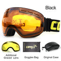 COPOZZ Ski Goggles with Case &amp; Yellow Lens UV400 Anti-fog Spherical Ski Glasses Skiing Men Women Snow Goggles + Lens + Box Set - KiwisLove