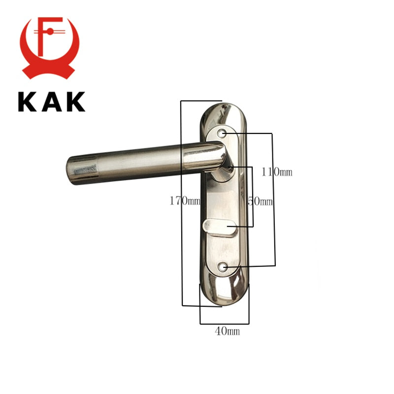 KAK Simple Washroom Door Lock Stailess Steel Interior Door Handle Lock Anti-theft Lock Bathroom Toilet Lock Furniture Hardware - KiwisLove