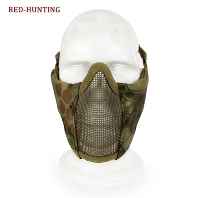 Airsoft Paintball CS Mask Adjustable Elastic Belt Strap  Tactical Foldable Half Face Mesh Mask - KiwisLove