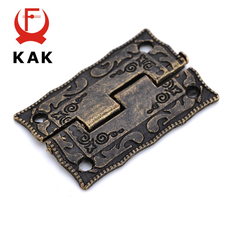 10PCS KAK Antique Bronze Hinges Cabinet Door Drawer Decorative Mini Hinge For Jewelry Storage Wooden Box Furniture Hardware - KiwisLove
