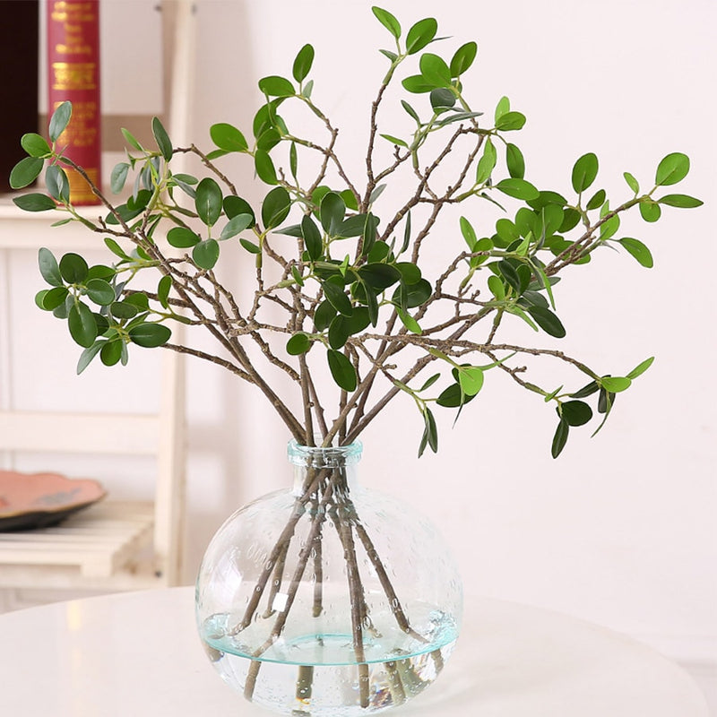 artificial eucalyptus leaves branches plastic plants mini outdoor wedding home decoration flower arrangement floral accessories - KiwisLove