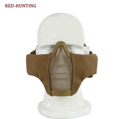 Airsoft Paintball CS Mask Adjustable Elastic Belt Strap  Tactical Foldable Half Face Mesh Mask - KiwisLove