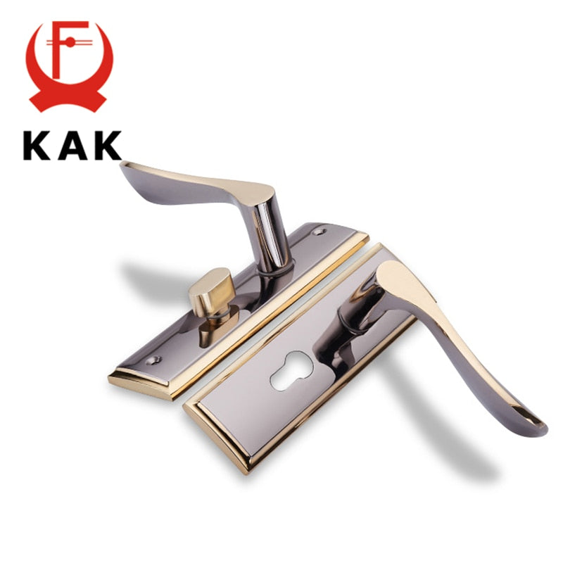 KAK Modern Mute Room Door Lock Handle Fashion Interior Door Knobs Single Bolt Door Lock Anti-theft Gate Lock Furniture Hardware - KiwisLove