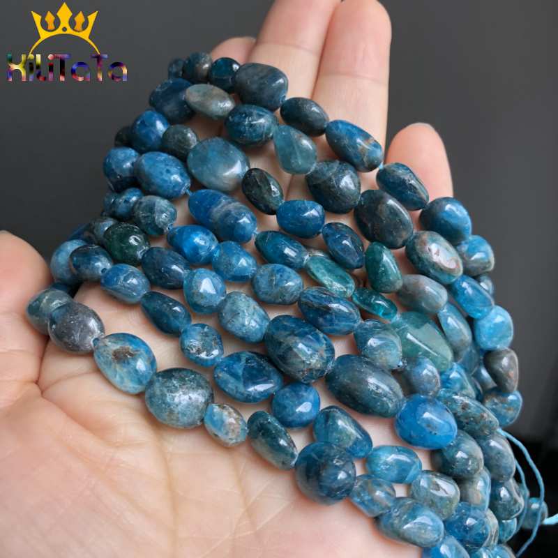 8-10mm Irregular  Natural Blue Apatite Beads Loose Stone Beads For Jewelry Making DIY Bracelet Necklace Charms Accessories 15&#39;&#39; - KiwisLove