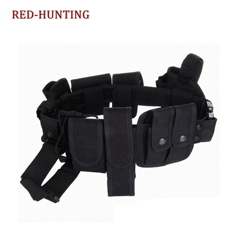 New Tactical Waist Belt Multifunctional Duty Belt Army Polices Guard Utility Kit Set Handcuffs Pouch Flashlight Case Gun Holster - KiwisLove