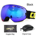 COPOZZ Ski Goggles with Box Case Ski Mask UV400 Anti-fog Snow Goggles Big Spherical Skiing Snowboarding for Women Men - KiwisLove