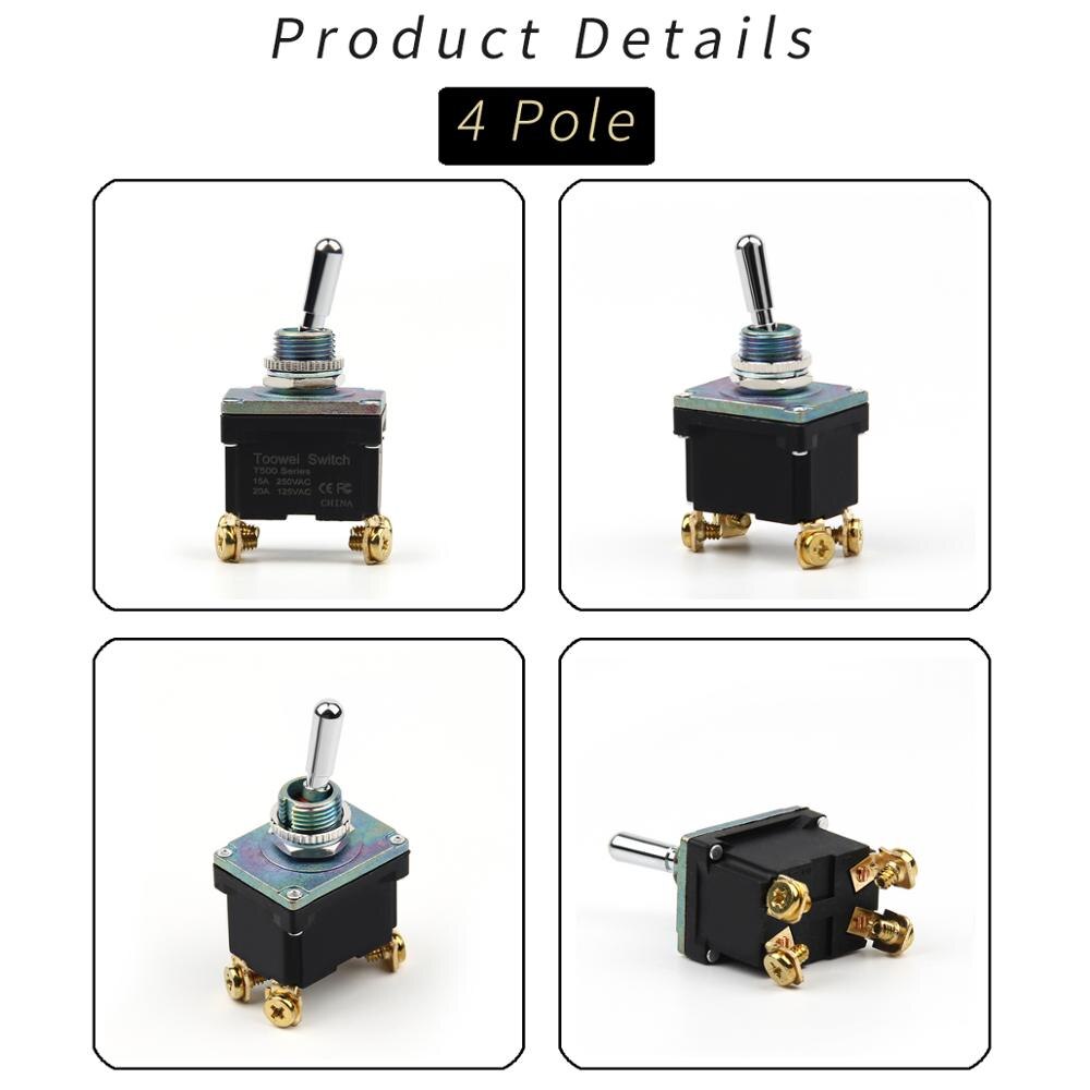 ON-OFF-ON ON-ON Full type Momentary Screw Toggle Switch SPST SPDT DPST DPDT IP67 - KiwisLove