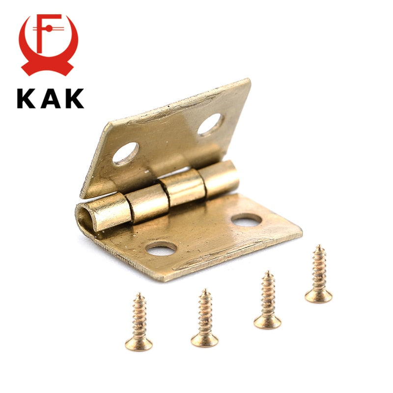 10PCS KAK Mini Bronze Gold Hinge Square Antique Door Hinges For Wooden Cabinet Drawer Jewellery Box Furniture Hardware - KiwisLove